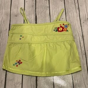 Children’s place girls size 8 embroidery tank top light green braided straps